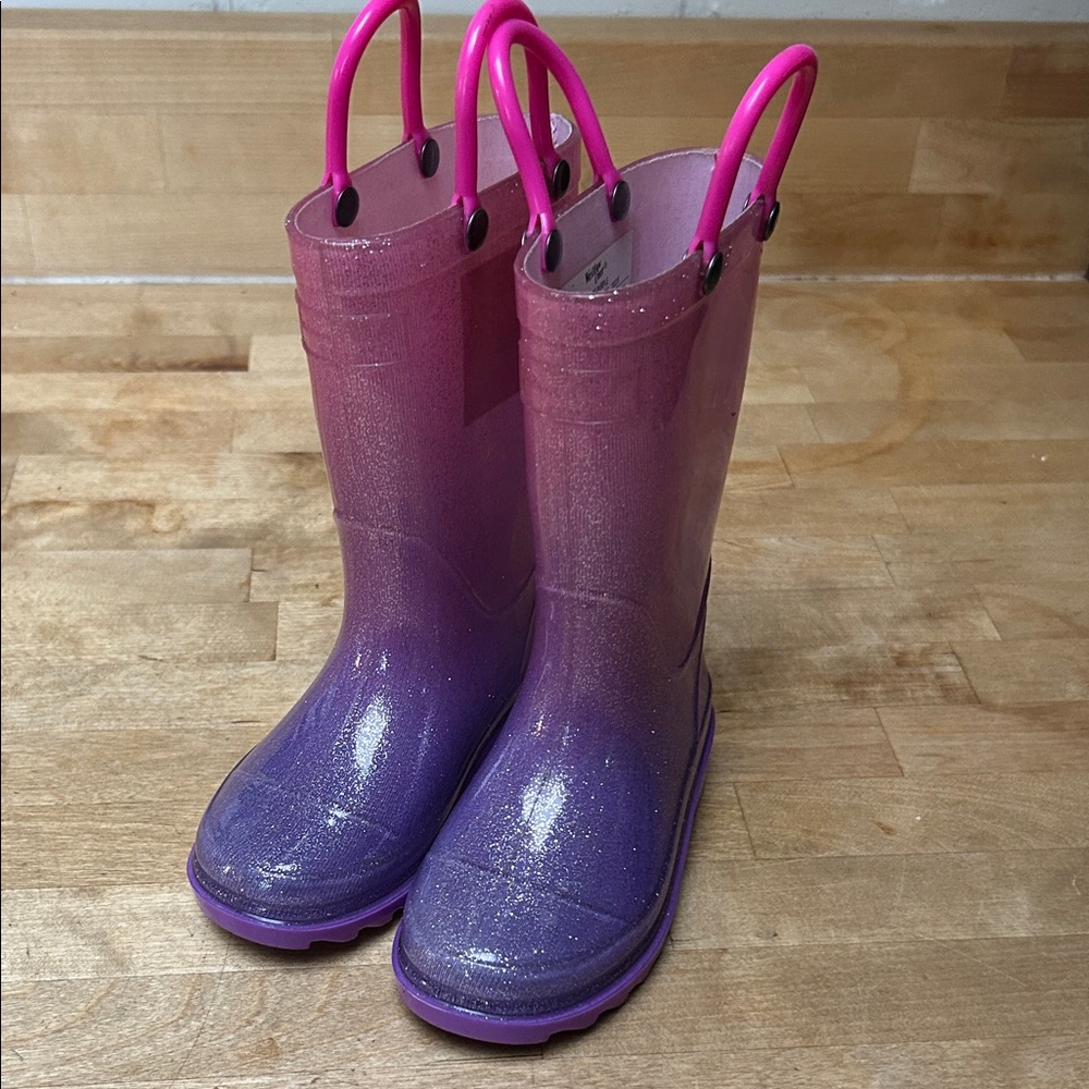 Western Chief Glitter Ombré Purple Rain Boots- Size 7c
